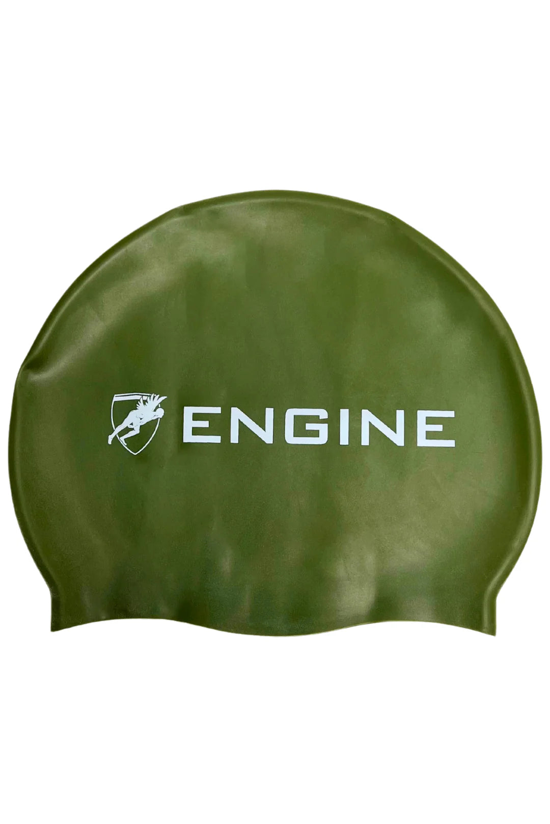 Army swim cap with 'ENGINE' logo on a white background