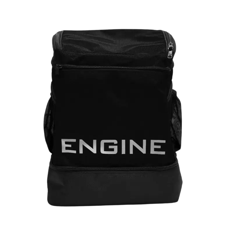 Black backpack pro with 'ENGINE' branding