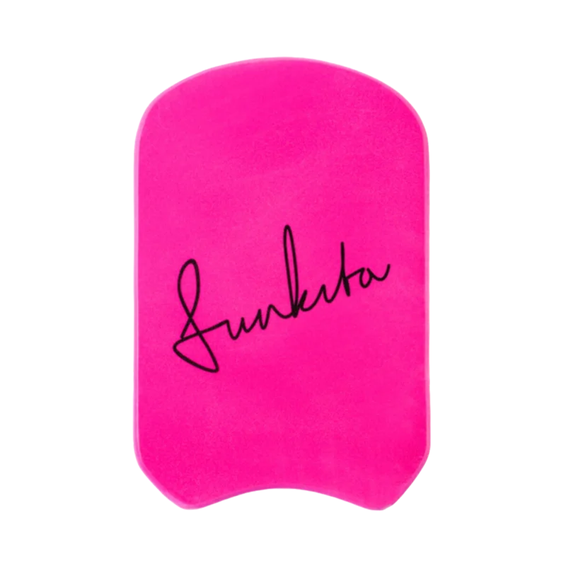 Still pink swimming kickboard with 'Funkita' branding back view
