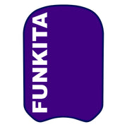 A purple training kickboard with the text 'FUNKITA' on the side.