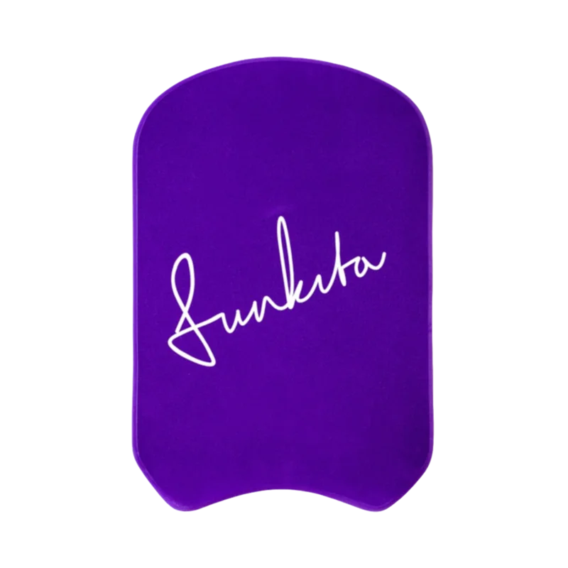 Purple swimming kickboard with 'Funkita' branding back view
