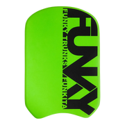 Green and black swimming kickboard with 'Funky Trunks' branding top view