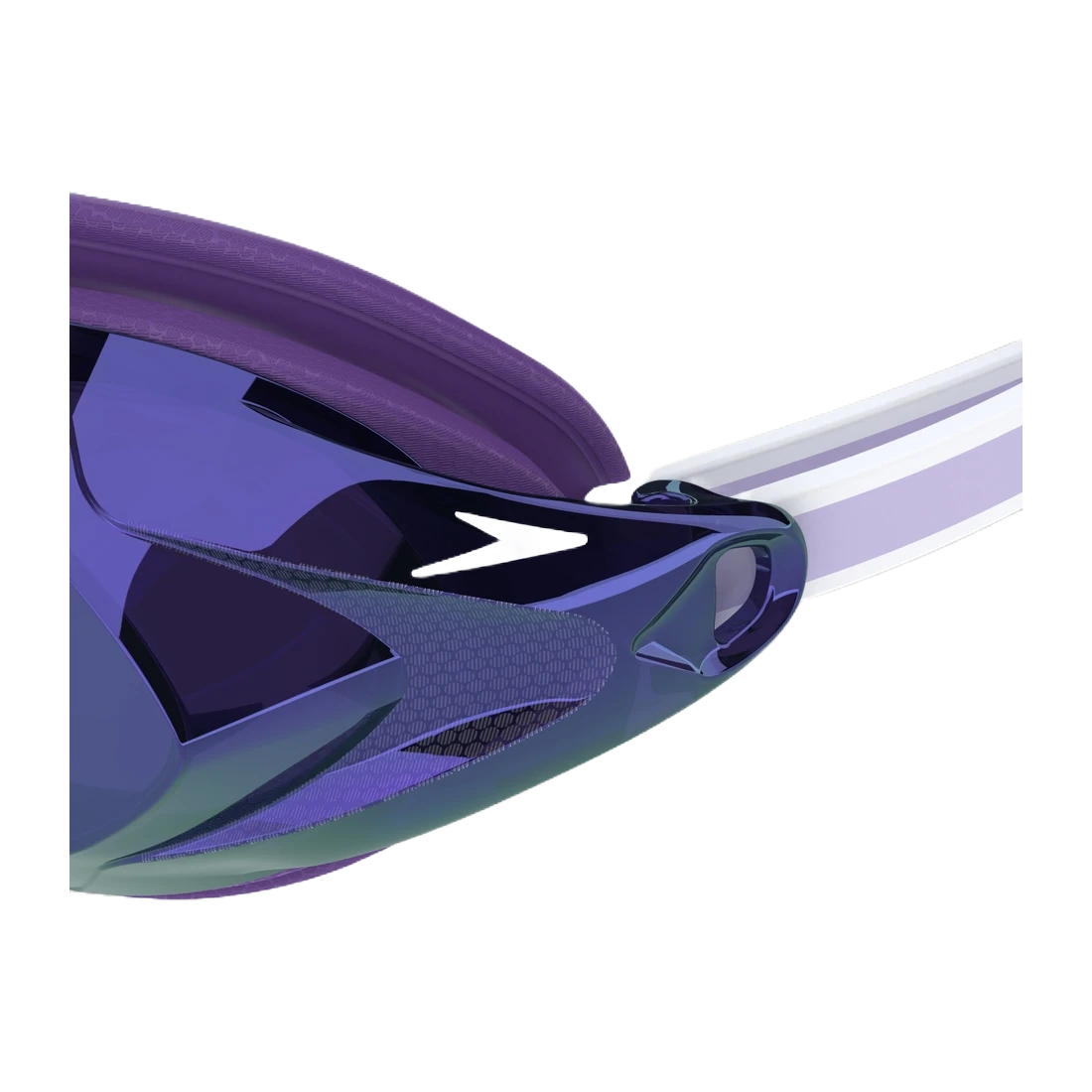Women's Vanquisher 3.0 Mirror Goggles Purple closeup view of side lens
