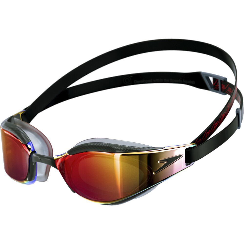 Speedo Fastskin Hyper Elite Mirror Goggle - Black/Oxid Grey/Fire Gold