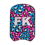 Blue and Pink Leopard print "FK" branded swimming kickboard