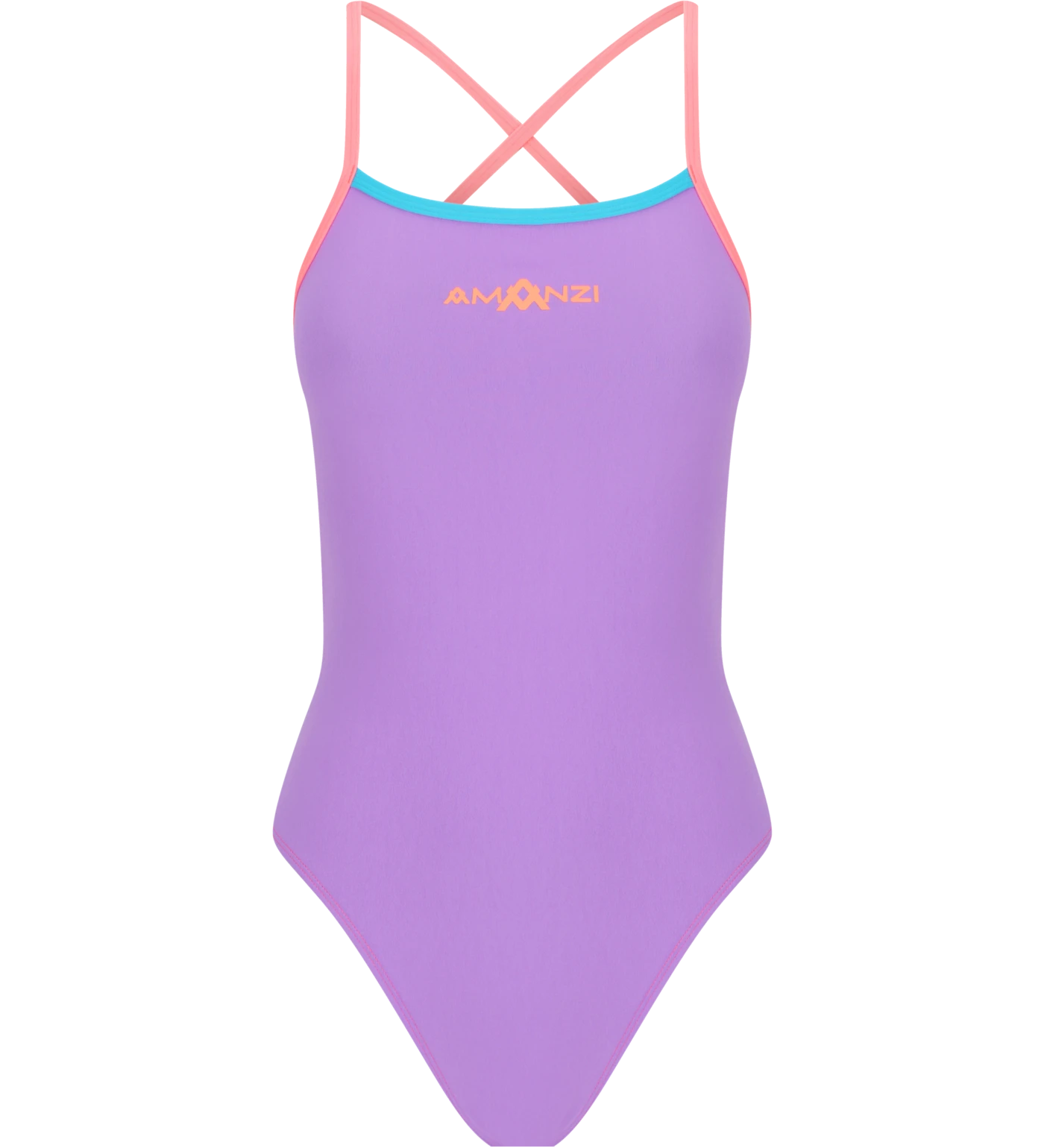 Purple Amanzi swimsuit with pink straps