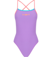 Purple Amanzi swimsuit with pink straps