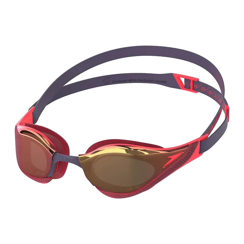 Autumn Red/Smoke coloured Speedo Fastskin Pure Focus Mirror Goggles tilted slightly