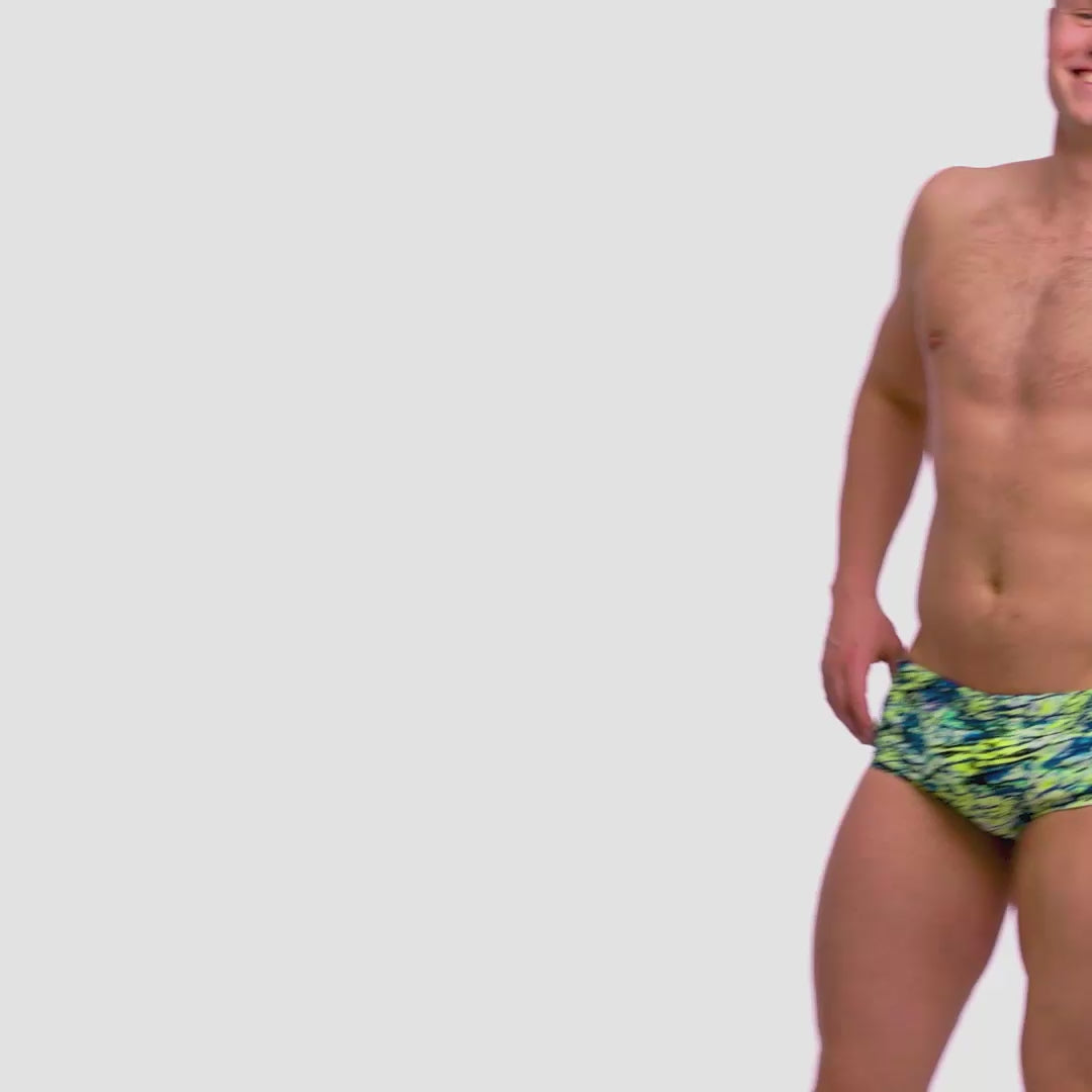 Load video: Funky Trunks Scaled Back Men's Classic Trunks